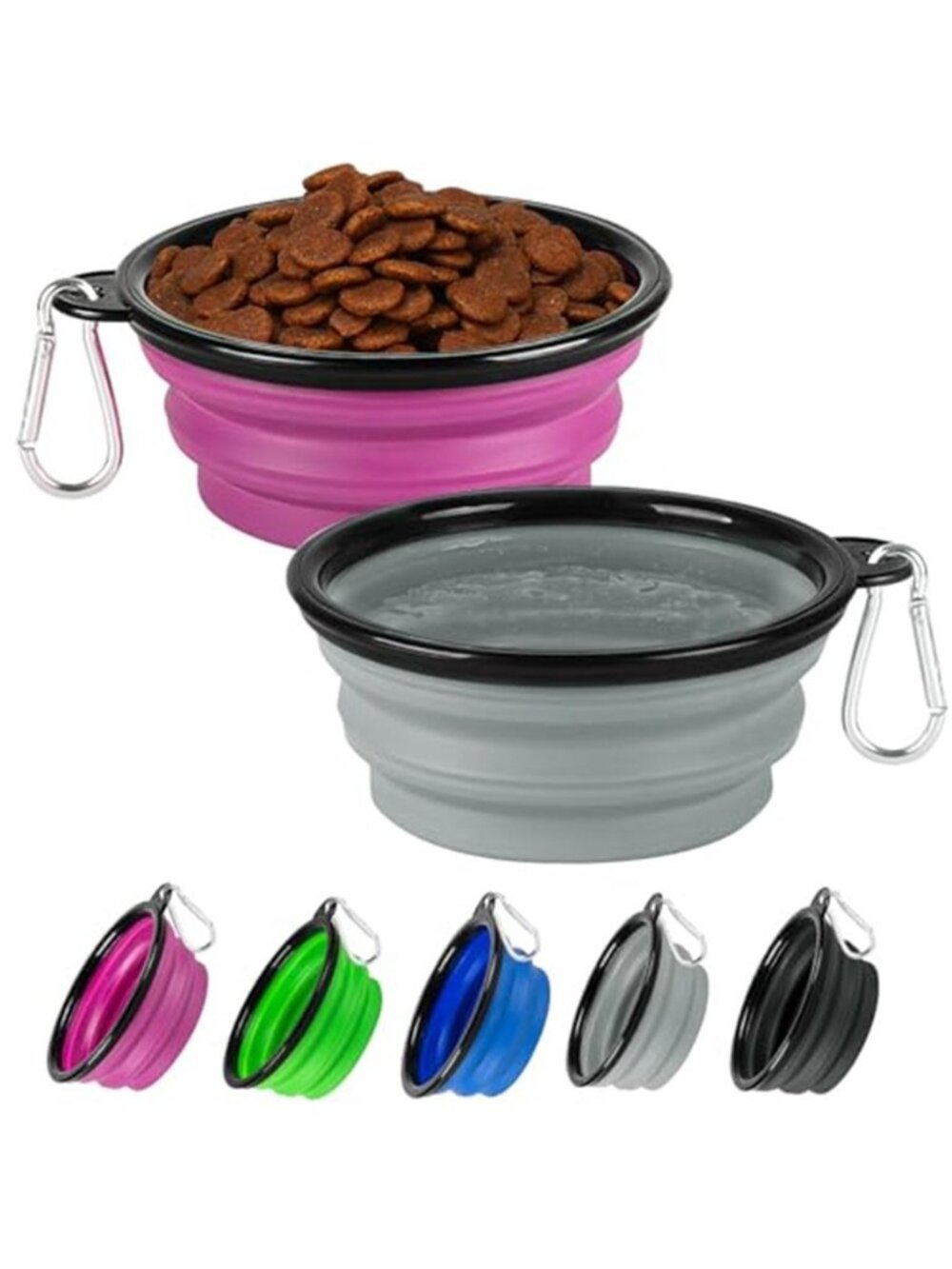Dog Bowl for Travel 2-Pack 12oz Pet Portable Water Food Bowls